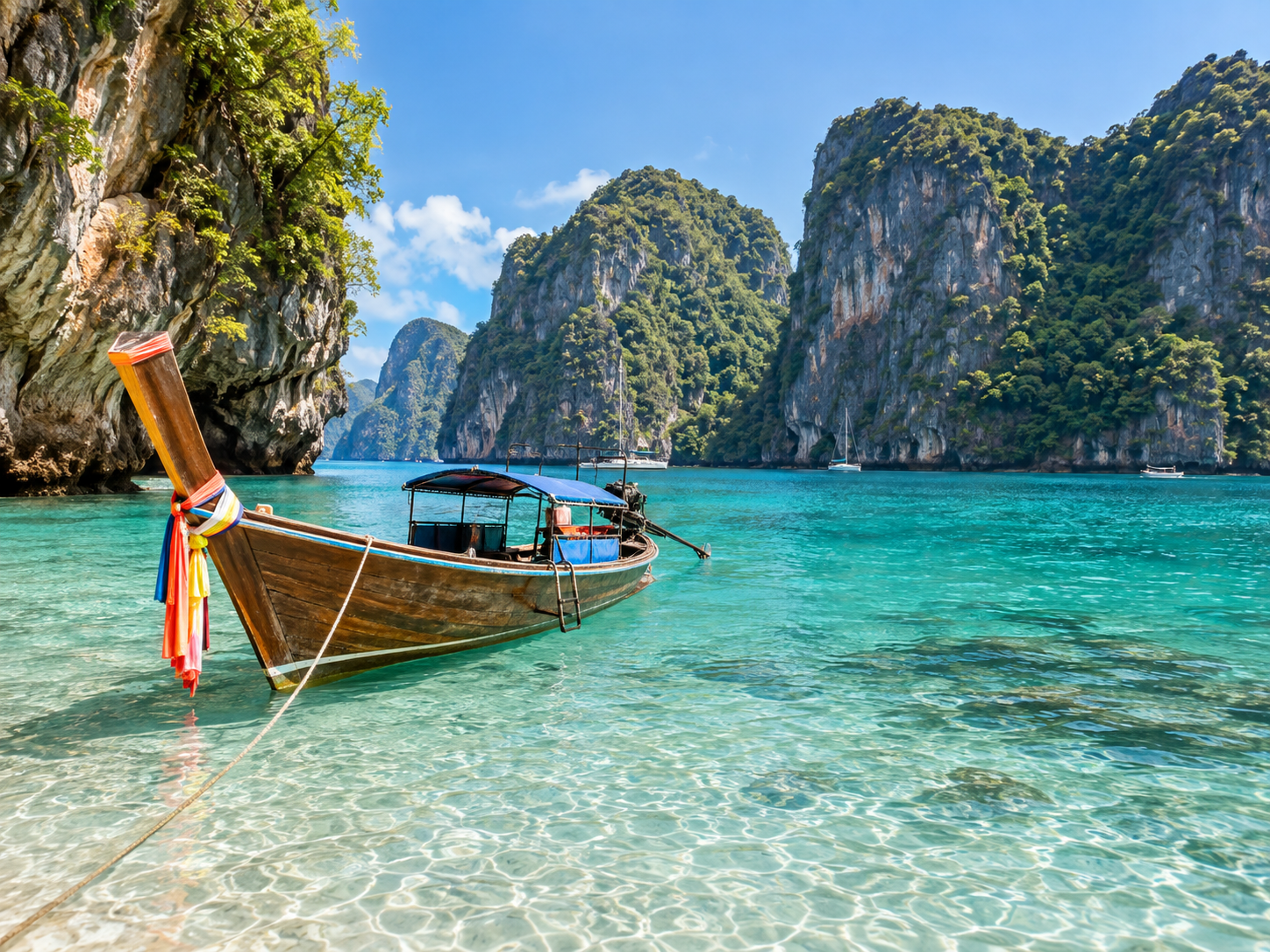 Phuket bay and turquoise sea in Thailand